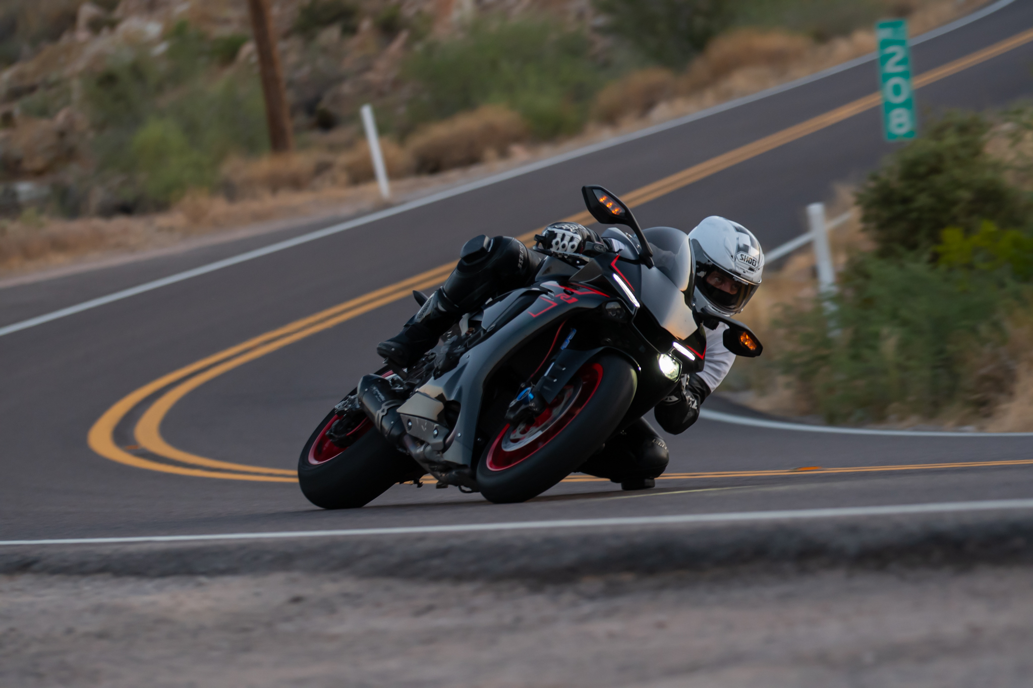 Coach Lawson riding his Yamaha R1 at Tortilla Flats.